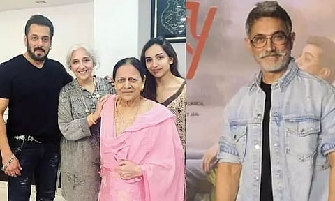 Bollywood superstar Aamir Khan turns photgrapher as Salman Khan poses with his family