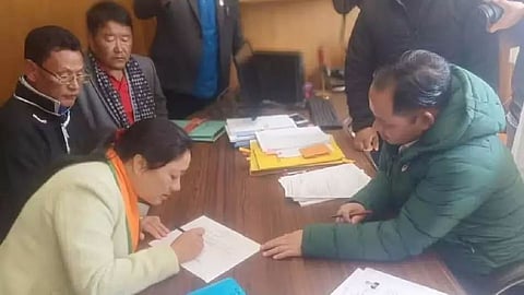 BJP nominee Tsering Lhamu files nomination for Lumla by-polls in Tawang district