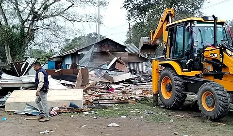 Eviction from NF railway land amidst protests in Digboi