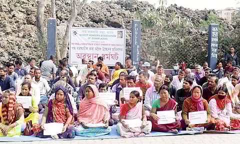 Street vendors’ association protests eviction drives in Guwahati