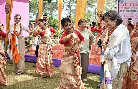 River cruise MV Ganga Vilas arrives at Biswanath