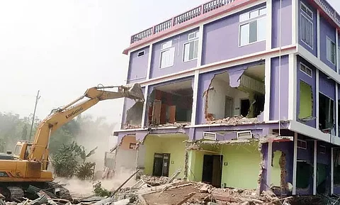 Around 160 houses demolished in eviction drive at Silsako Beel