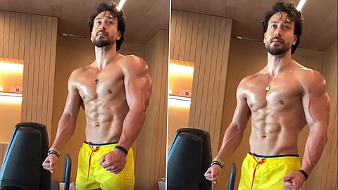 Actor Tiger Shroff flaunts ripped physique