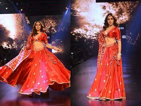 Bollywood actress Sara walks ramp at Lakme Fashion Week