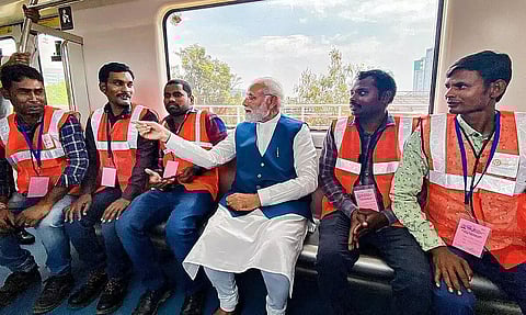 PM Modi inaugurates Whitefield-Krishnarajapura Metro Line of Bangalore Metro