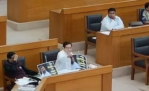 Congress, CPI-M MLAs stage protest in Tripura Assembly