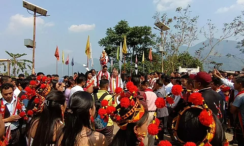 Rousing welcome accorded to Padma Shri awardee Dr Ramkuiwangbe Newme in Halflong