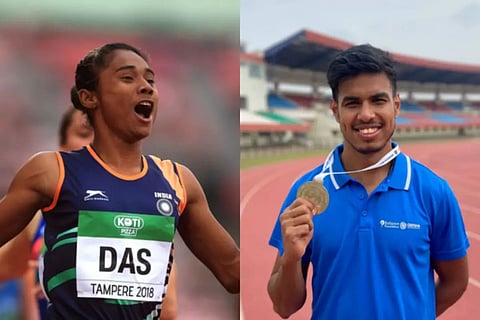 Assam sprinters Amlan Borgohain and Hima Das bag Gold at Indian GP