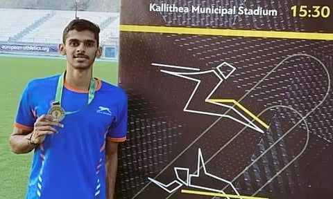 Murali bags gold medal in the long jump at MVA High-Performance athletics meet
