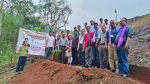 Rubber Board of India executive director M. Vasanthagesan visits rubber nurseries in Chaygaon area