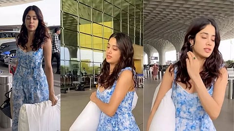Janhvi Kapoor gets mocked by netizens for carrying pillow at the airport