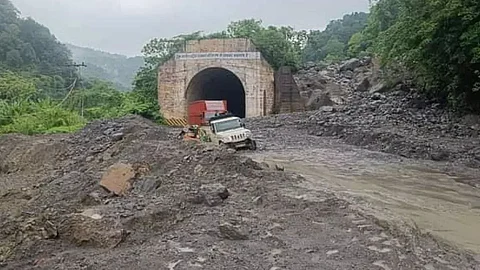 Meghalaya's Sonapur Tunnel Blocked Again by Landslide