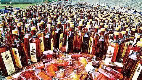 Assam: Raid against illegal liquor in Laina village