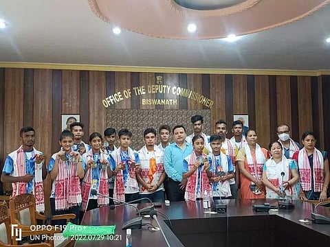 Wushu players felicitated at Biswanath Chariali