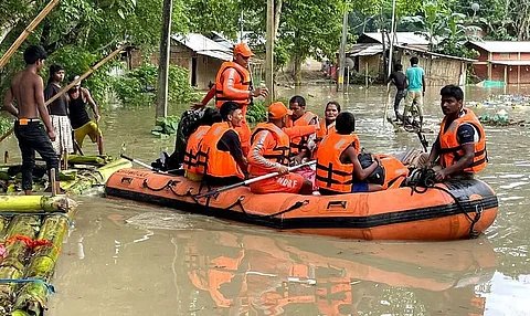 Assam Floods: Dikhow in spate; one killed