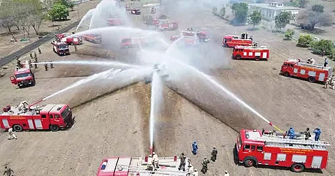 Joint firefighting exercise organized by Indian Army along with the East Siang District fire station