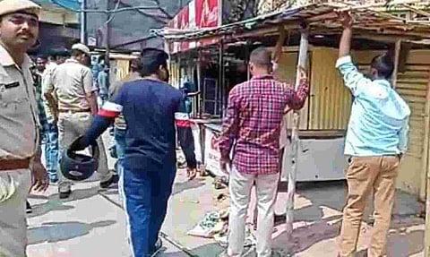 Guwahati Municipal Corporation conducts eviction drive at Kamakhya Gate