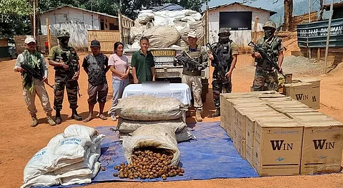 Mizoram: Assam Rifles seized foreign-origin cigarettes and areca nuts