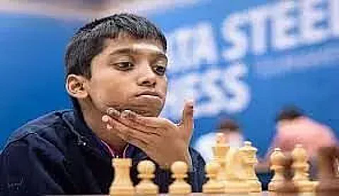 Young GM R Praggnanandhaa stuns Nakamura in FIDE World Cup chess tournament in Baku.