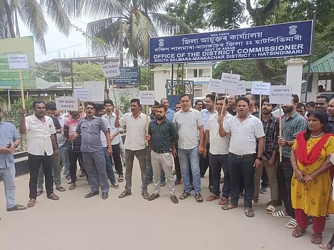 Assam: Government Employees Protest Against NPS