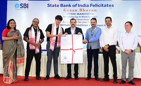 SBI, Guwahati Circle felicitates Gyaan Bhuyan for achieving spot at RCM