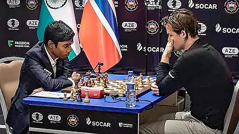 India’s Rameshbabu Praggnanandhaa holds Magnus Carlsen to draw