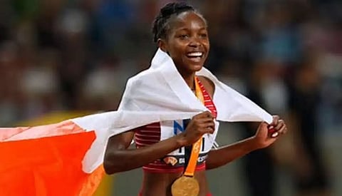 Bahrain's Winfred Yavi wins women's 3,000 steeplechase