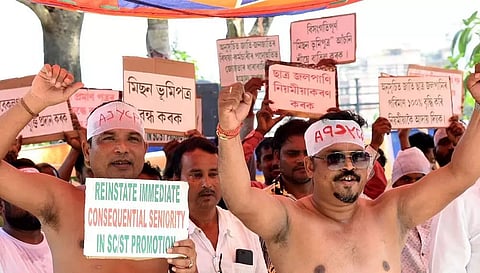AJYCPA stages protest; Mission Bhumiputra not helping scheduled castes communities