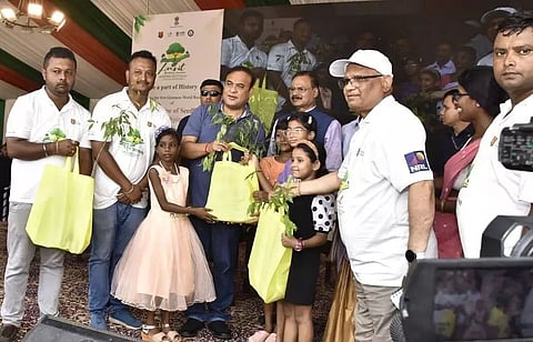 Record distribution of largest number of saplings from one venue at Khanapara, Guwahati