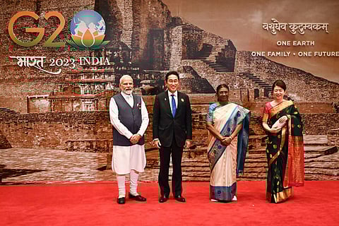 Japanese PM’s wife Yuko Kishida exudes elegance in saree