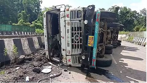 Assam: Coal-Laden Truck Turns Over in Lumding
