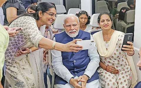 Prime Minister Narendra Modi celebrates 73rd birthday in Delhi Metro