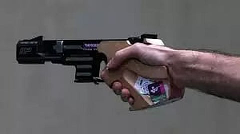 Gold for Nayanmoni Gohain in the 25m Centre Fire Pistol event