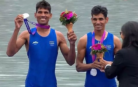 Rowers win 2 silver, 1 bronze; launching their campaign in the Asian Games