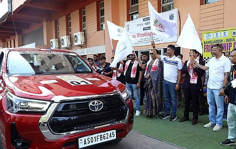 Car rally flagged off from Guwahati reaches Gelephu in Bhutan