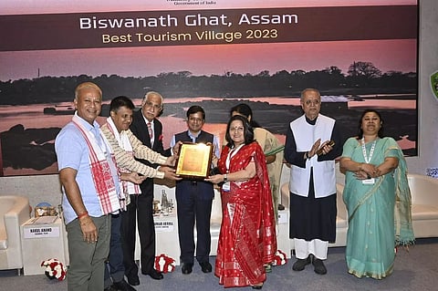 Assam: Best Tourism Village Award Accepted by Representatives of Assam Tourism and Biswanath