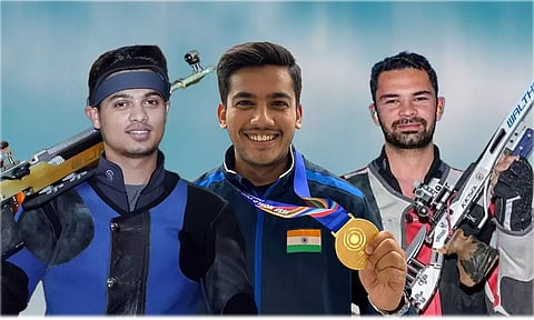 India’s shooting trio set world record to win gold in 50m rifle men’s 3P