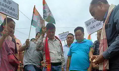 Assam:Indian National Congress protests against power tariff hike