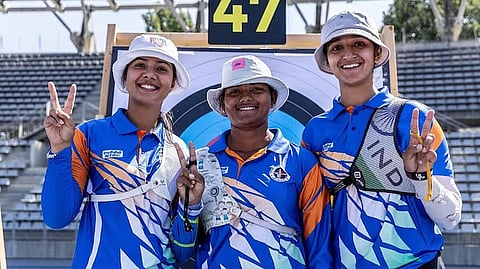 Indian Recurve Women win bronze in the Recurve Women’s Team competition in the Asian Game