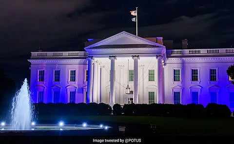 White House illuminated in Israel colours as a mark of solidarity