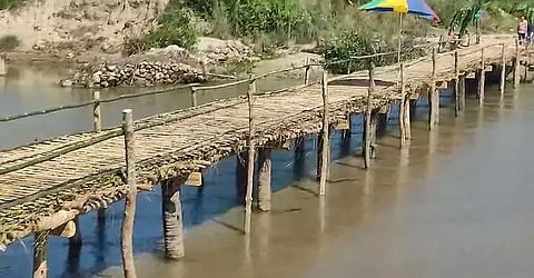 Assam: Temporary Bamboo Bridge Innaugarated in Tamulpur