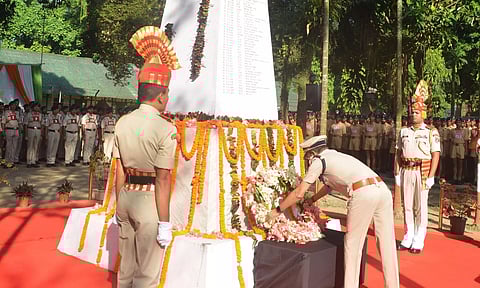 Binod Nayak, IG, Frontier Headquarters, SSB, Tezpur paid tribute to martyrs on Police Commemoration Day