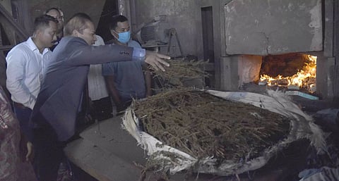 Customs Department destroys foreign cigarettes worth Rs 29.66 crore, ganja worth Rs 14.44 crore