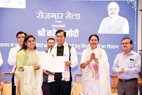 Union Minister Sarbananda Sonowal distributes 101 appointment letters at Rozgar Mela