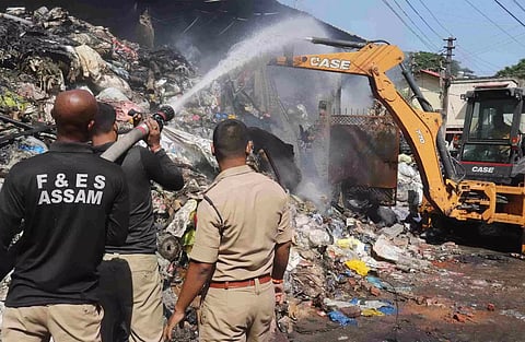 Fire breaks out in scrap dump in Bamunimaidam area of Guwahati
