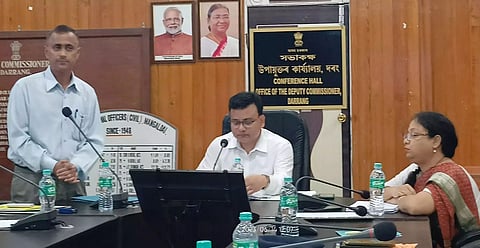 Darrang District Commissioner Munindra Nath Ngatey gives clarification