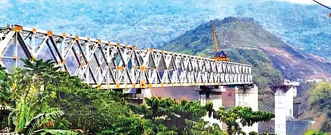 Work on world’s tallest pier railway bridge, part of Manipur rail project, nearing end