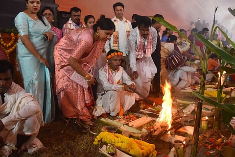 Assam: 10 couples tie the knot at mass wedding event in Nalbari town