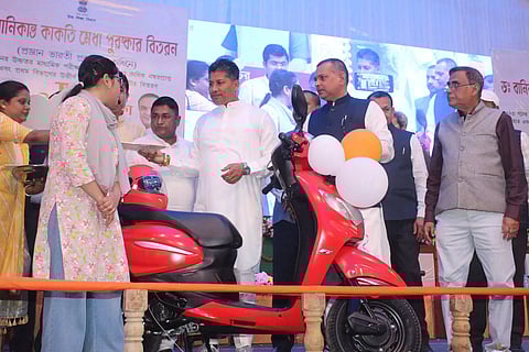 Pijush Hazarika distributes scooters to meritorious students