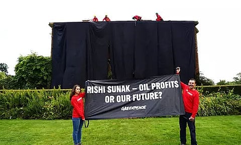 Sit-in protest outside UK Prime Minister Rishi Sunak’s residence at 10 Downing Street